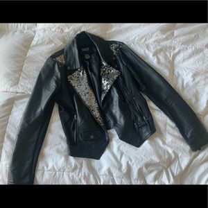 BKE leather sequin jacket